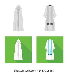Vector design of material and clothing sign. Collection of material and garment stock vector illustration.