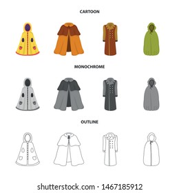 Vector design of material and clothing sign. Collection of material and garment stock vector illustration.