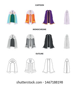 Vector design of material and clothing sign. Collection of material and garment stock symbol for web.