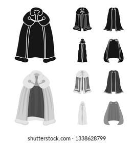 Vector design of material and clothing symbol. Set of material and garment stock symbol for web.