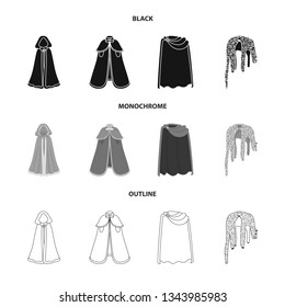 Vector design of material and clothing symbol. Set of material and garment stock symbol for web.