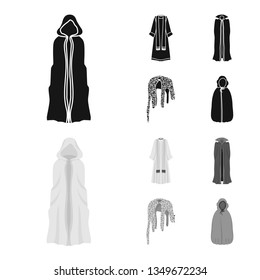 Vector design of material and clothing symbol. Set of material and garment vector icon for stock.