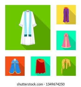 Vector design of material and clothing symbol. Set of material and garment stock vector illustration.