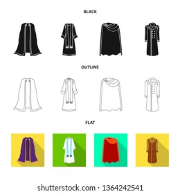 Vector design of material and clothing symbol. Collection of material and garment stock symbol for web.