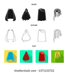Vector design of material and clothing symbol. Set of material and garment stock symbol for web.