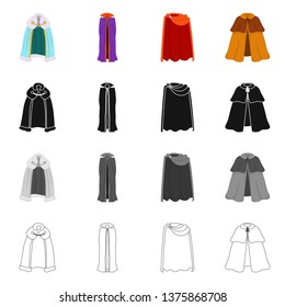 Vector design of material and clothing symbol. Set of material and garment vector icon for stock.