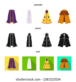 Vector design of material and clothing symbol. Set of material and garment stock symbol for web.