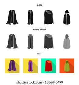 Vector design of material and clothing symbol. Set of material and garment vector icon for stock.