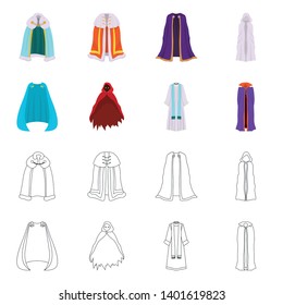 Vector design of material and clothing symbol. Set of material and garment vector icon for stock.