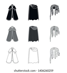 Vector design of material and clothing symbol. Collection of material and garment vector icon for stock.