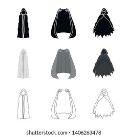 Vector design of material and clothing symbol. Collection of material and garment vector icon for stock.