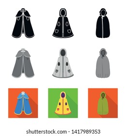 Vector design of material and clothing symbol. Collection of material and garment vector icon for stock.