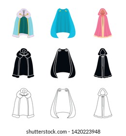 Vector design of material and clothing symbol. Set of material and garment stock vector illustration.