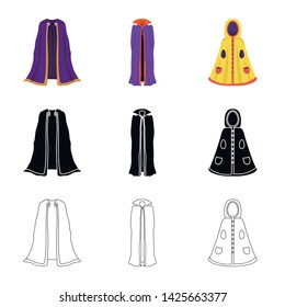 Vector design of material and clothing symbol. Collection of material and garment vector icon for stock.