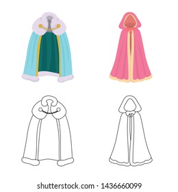 Vector design of material and clothing symbol. Collection of material and garment stock symbol for web.