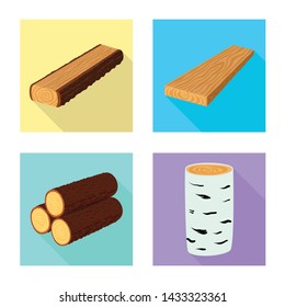 Vector design of material and nature logo. Collection of material and raw stock vector illustration.