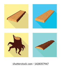 Vector design of material and nature sign. Collection of material and raw stock vector illustration.