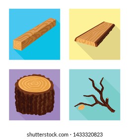 Vector design of material and nature sign. Set of material and raw stock symbol for web.