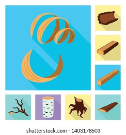 Vector design of material and nature  symbol. Set of material and raw  stock vector illustration.