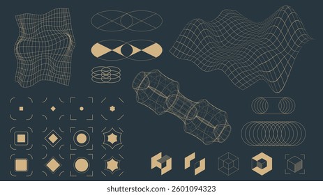 Vector design. Mathematical graph with parametric curves, waveforms, and physics notations in red tones on beige background, representing balance and motion. Science. Modern aesthetics, minimalist art