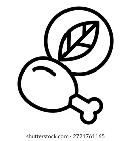 Estilo de ícone de alternativas de carne do projeto do vetor