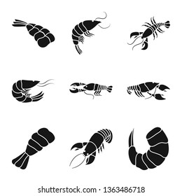 Vector design of meat and delicacy icon. Collection of meat and crab vector icon for stock.