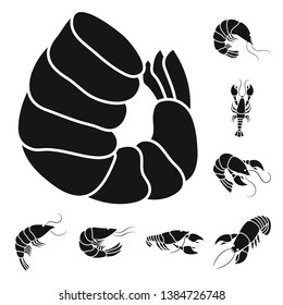 Vector design of meat and delicacy sign. Collection of meat and crab stock symbol for web.