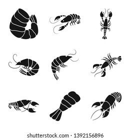 Vector design of meat and delicacy sign. Collection of meat and crab vector icon for stock.