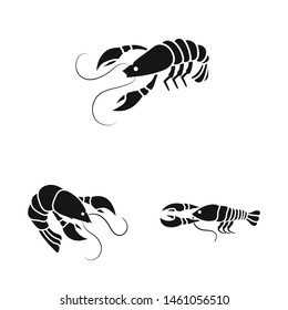 Vector design of meat and delicacy sign. Collection of meat and crab stock symbol for web.