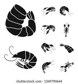 Vector design of meat and delicacy symbol. Set of meat and crab vector icon for stock.