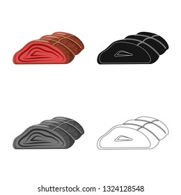 Vector design of meat and ham icon. Collection of meat and cooking stock vector illustration.