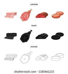 Vector design of meat and ham logo. Set of meat and cooking stock symbol for web.