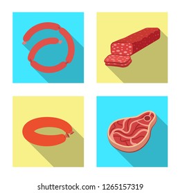 Vector design of meat and ham logo. Collection of meat and cooking stock vector illustration.