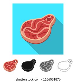 Vector design of meat and ham symbol. Collection of meat and cooking vector icon for stock.