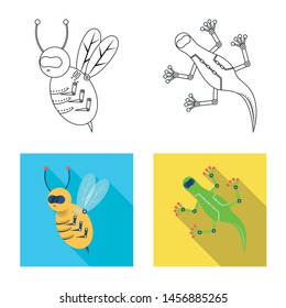 Vector design of mechanical toy and science symbol. Collection of toy and toy stock vector illustration.