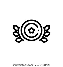 Diseño de Vector de medalla con corona de laurel, ideal para victorias, deportes y temas de honor