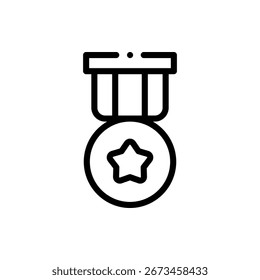 Vector design of medal with star emblem, perfect for recognition, military, and honor themes