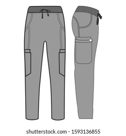 Vector design of medical clothing or scrubs with pants