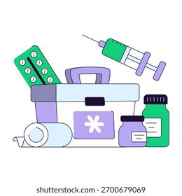 Projeto vetorial do kit médico