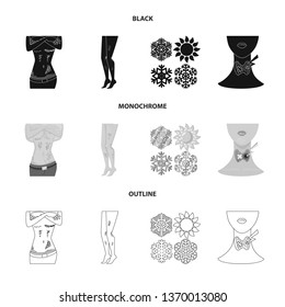 Vector design of medical and pain  sign. Collection of medical and disease stock vector illustration.