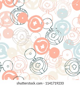 Vector design with medical tools.The pattern is suitable for use in textiles, advertising, wrapping paper, children s fashion.