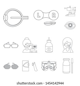 Vector design of medicine and technology icon. Collection of medicine and eyesight stock vector illustration.