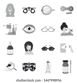 Vector design of medicine and technology sign. Collection of medicine and eyesight vector icon for stock.