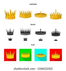 Vector design of medieval and nobility icon. Collection of medieval and monarchy stock vector illustration.