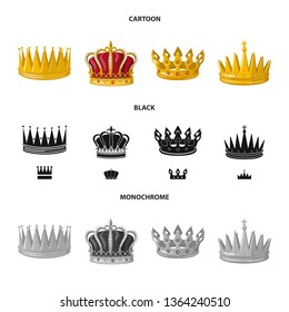 Vector design of medieval and nobility icon. Collection of medieval and monarchy vector icon for stock.