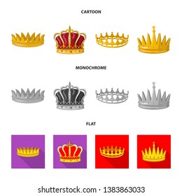 Vector design of medieval and nobility icon. Collection of medieval and monarchy stock vector illustration.