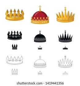 Vector design of medieval and nobility icon. Set of medieval and monarchy stock symbol for web.