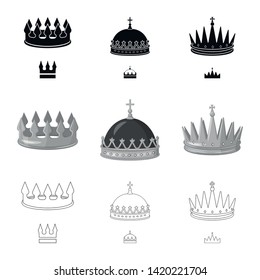 Vector design of medieval and nobility icon. Collection of medieval and monarchy vector icon for stock.