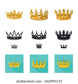 Vector design of medieval and nobility icon. Collection of medieval and monarchy vector icon for stock.