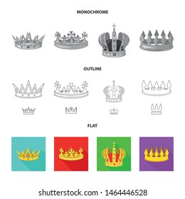Vector design of medieval and nobility icon. Set of medieval and monarchy vector icon for stock.